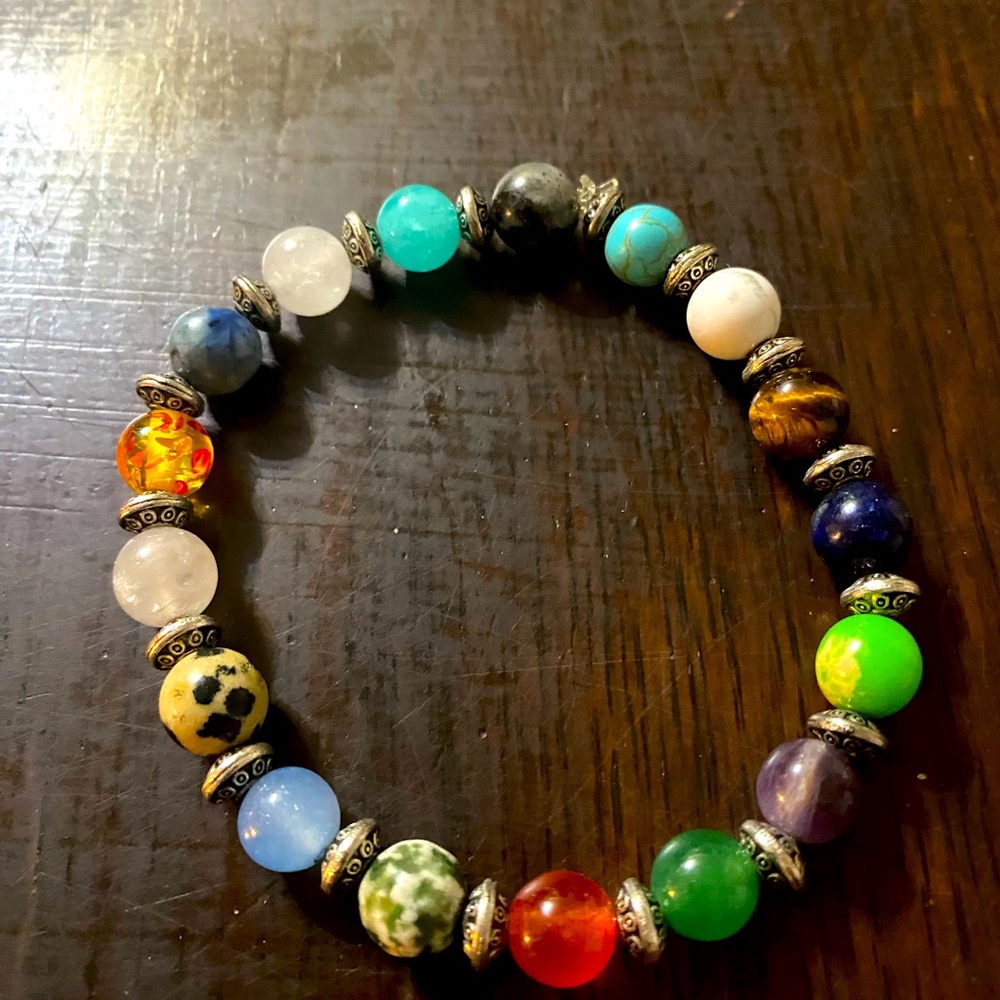 Chakra Beads Natural Gemstone Beads  Energy Healing Crystals bracelet